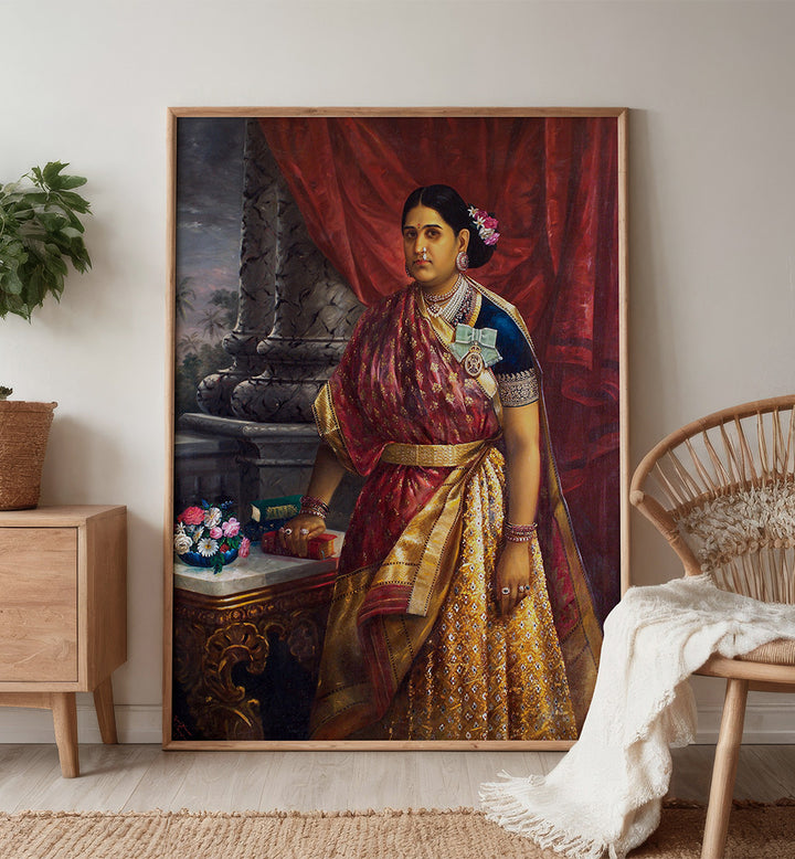 RANI BHARANI THIRUNAL LAKSHMI BAYI OF TRAVANCORE  , INDIAN ART PAINTINGS