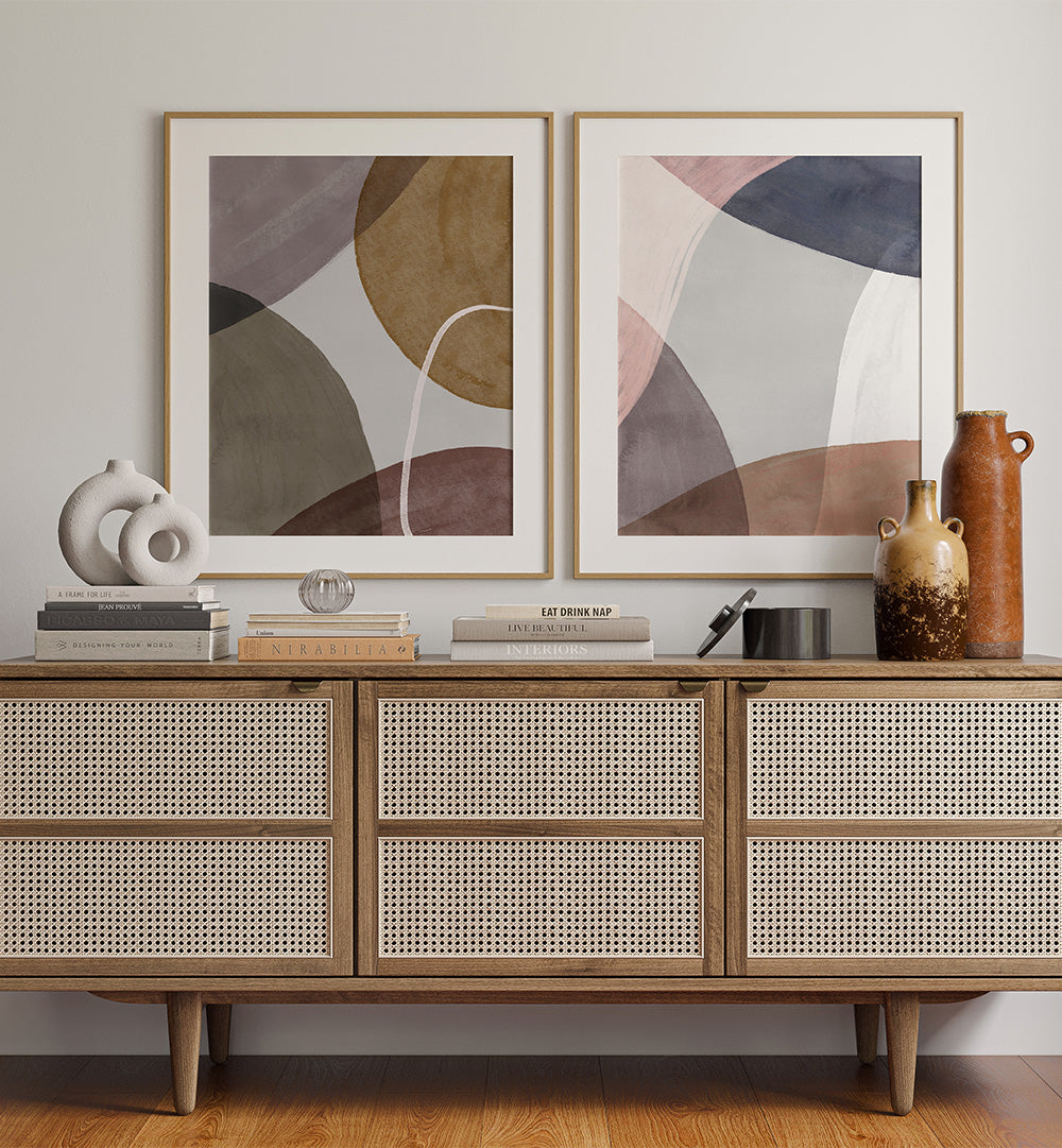 GOLDEN ORBIT SET , SET OF 2 PAINTINGS