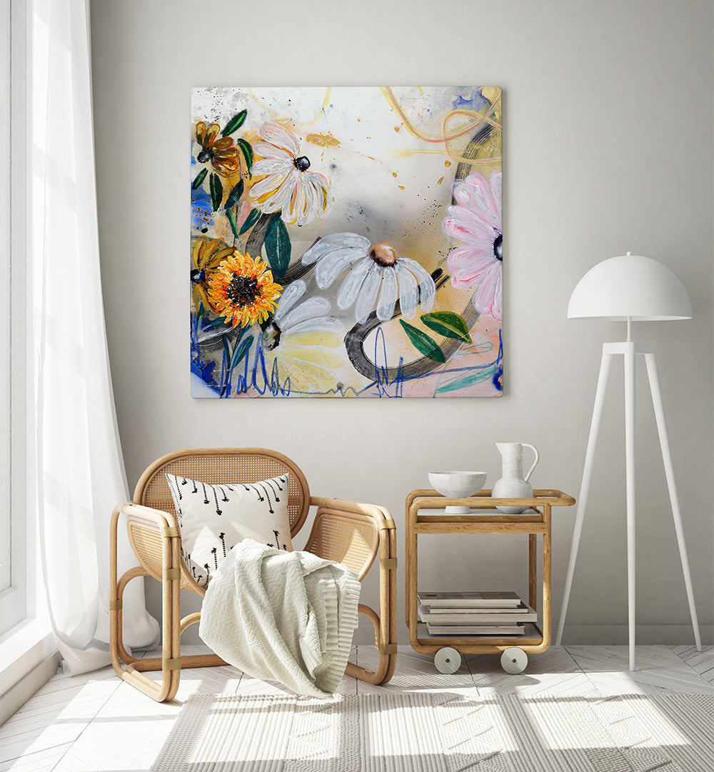 FLORAL ART V , FLORAL FLOWER PAINTINGS