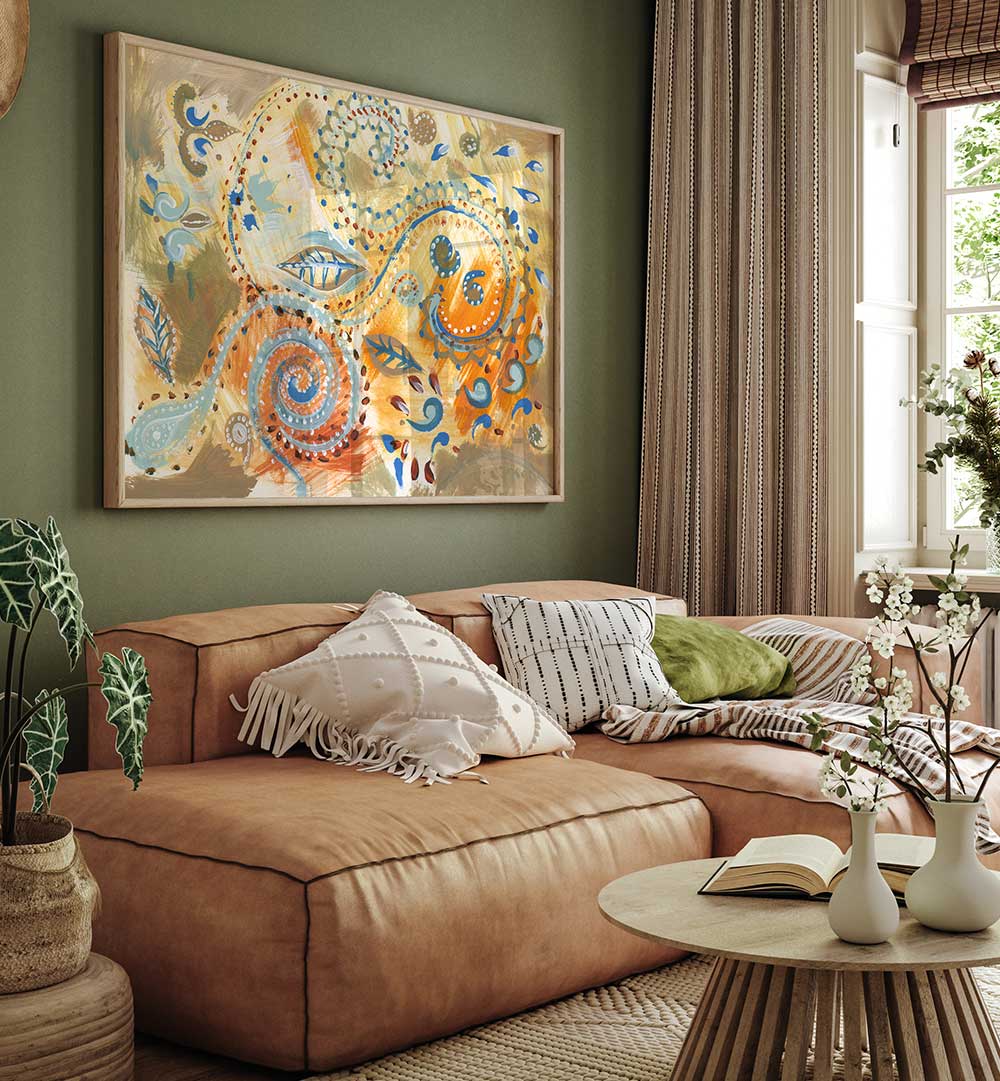 BOHEMIAN PATTERN I , BOHO ART PAINTINGS