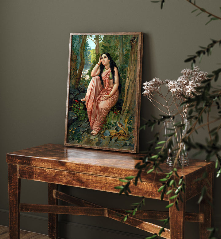 DAMAYANTI VANAVASA , INDIAN ART PAINTINGS