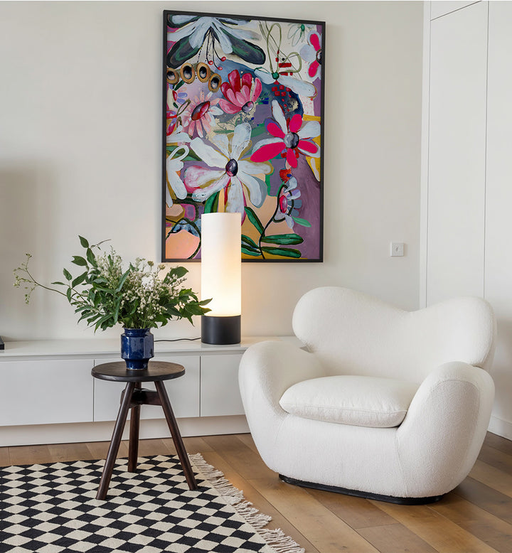 BOLD PINK AND WHITE PETALS , FLORAL FLOWER PAINTINGS