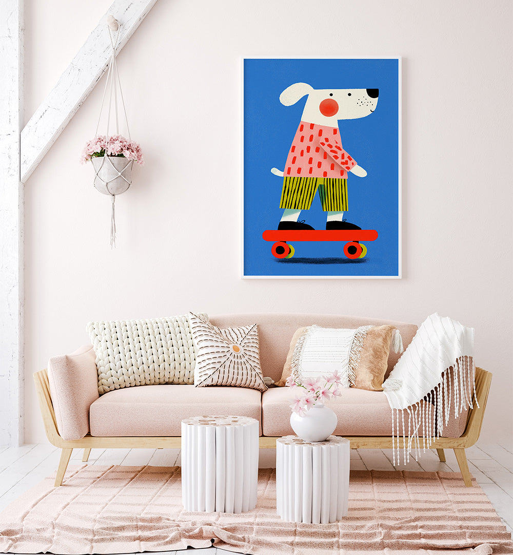 SKATING DOG , KIDS ROOM PAINTINGS