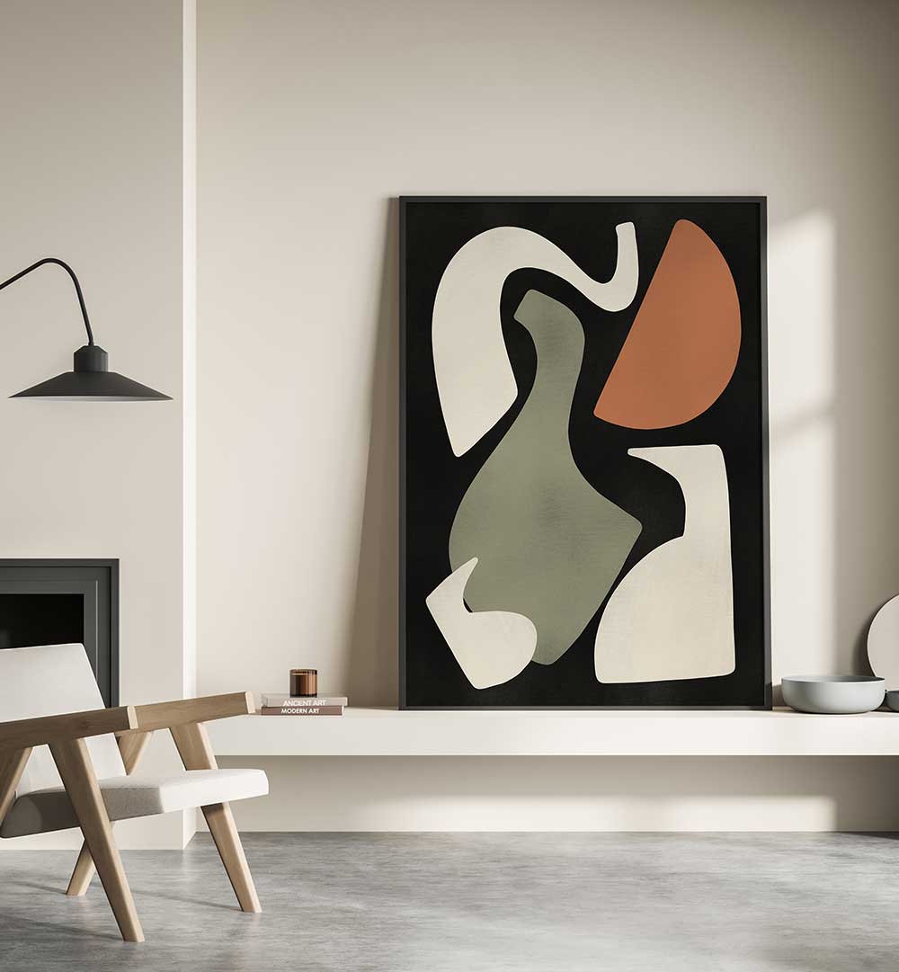 GEOMETRIC SHAPES IN EARTHY TONES III , ABSTRACT PAINTINGS