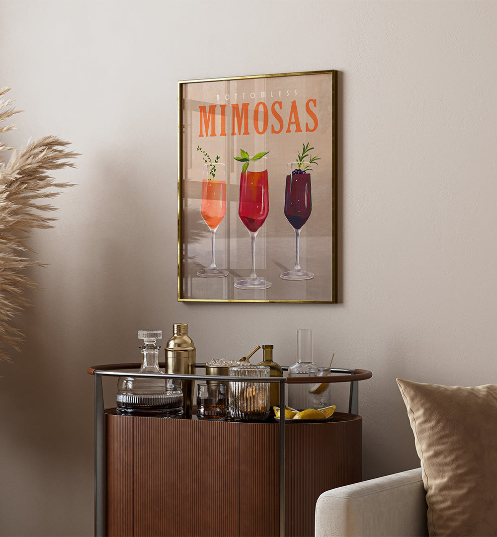 BOTTOMLESS MIMOSAS PASTEL , BAR & CAFE ART