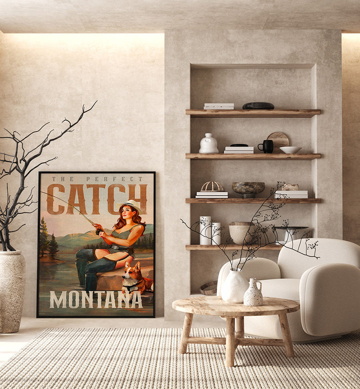 MONTANA SERENITY , VINTAGE TRAVEL POSTERS