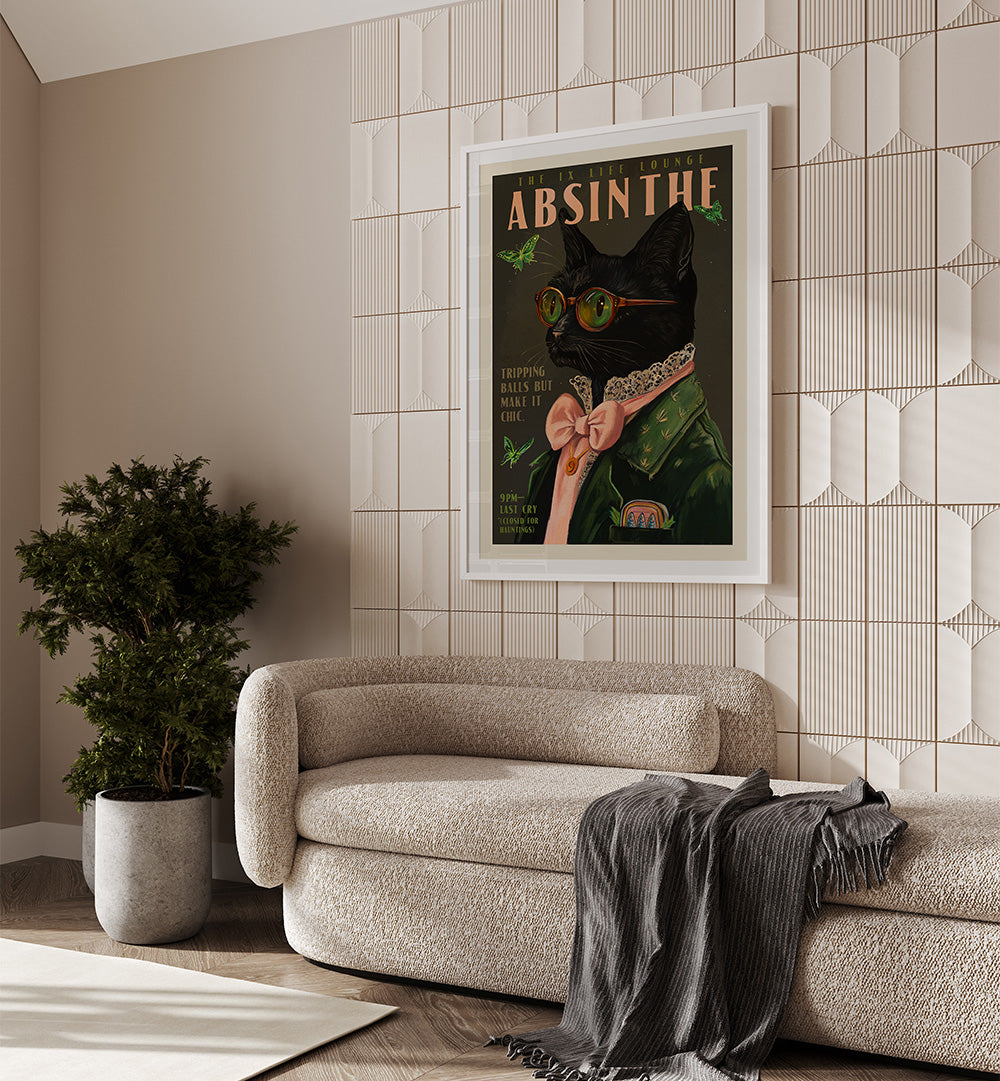 ABSINTHE CAT ALCOHOL , BAR & CAFE ART