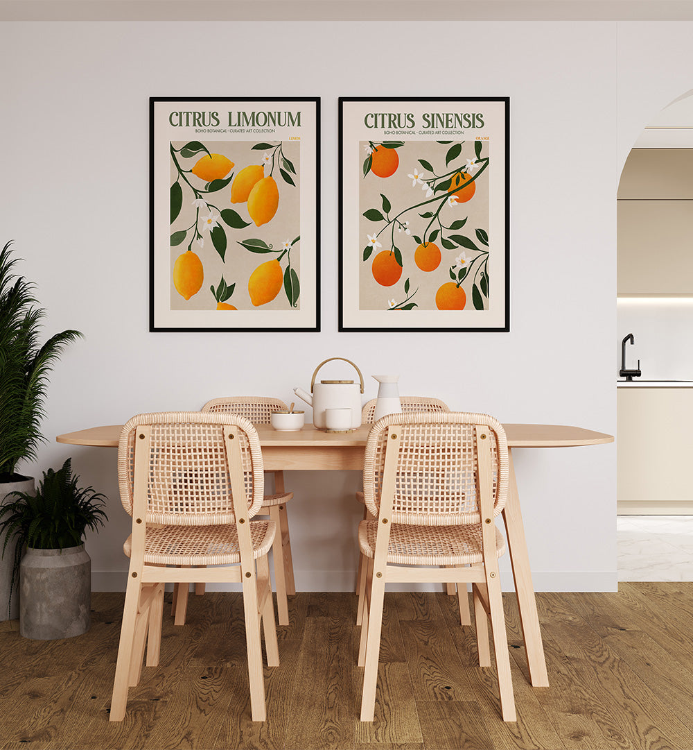 SUNNY CITRUS SET , SET OF 2 PAINTINGS