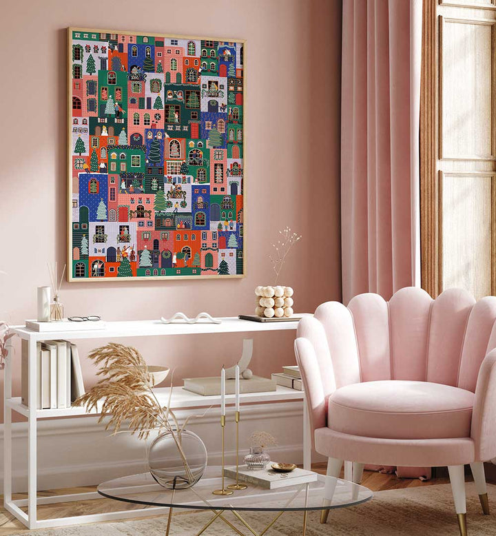 HOLIDAY HOUSES , PATTERN ART PRINTS
