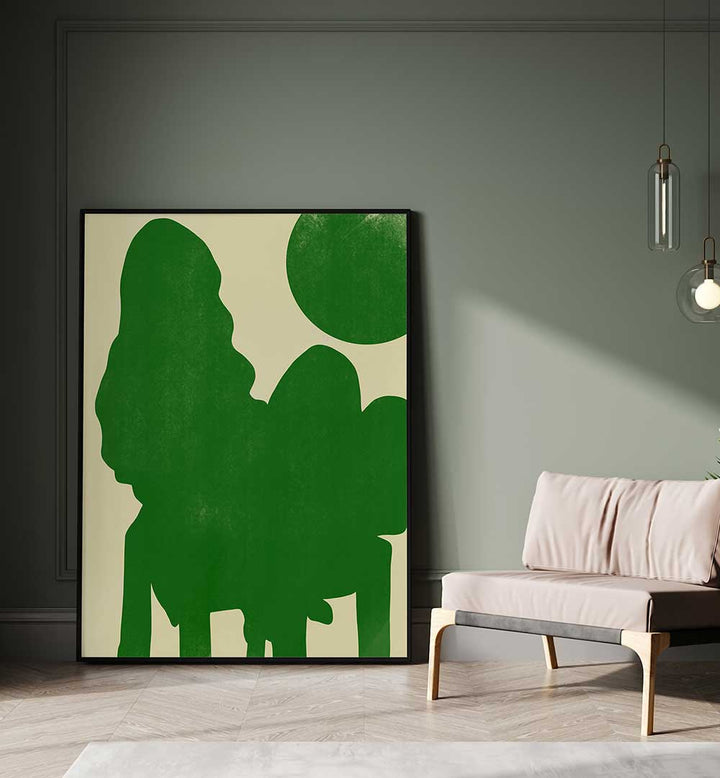 CUT OUT IN GREEN II , ABSTRACT PAINTINGS