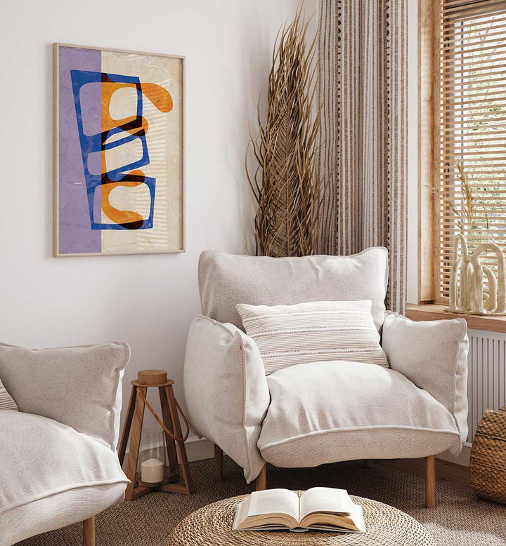 CUT OUT BLUE & ORANGE , ABSTRACT PAINTINGS