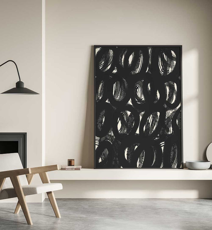 BLACK ABSTRACT BRUSH SCRIBBLE , ABSTRACT PAINTINGS