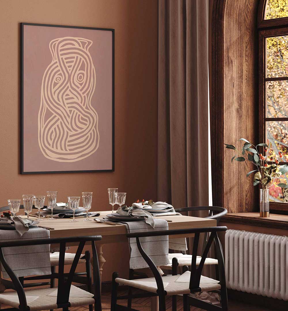 LINE ART ORGANIC SHAPE IN NUDE  ,LINE ART PAINTINGS