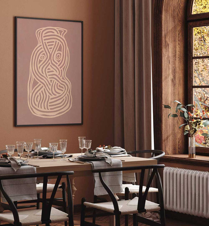 LINE ART ORGANIC SHAPE IN NUDE  ,LINE ART PAINTINGS