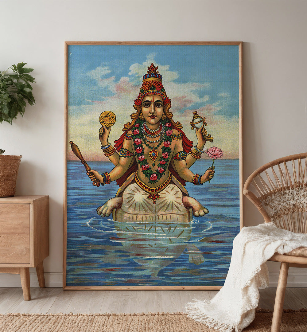 KURMA AVATAR , INDIAN ART PAINTINGS