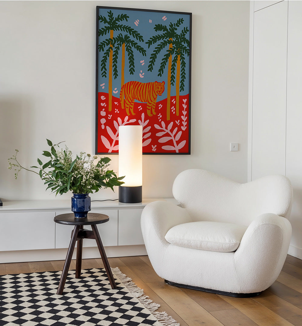 TIGER UNDER PALMS , ANIMAL PAINTINGS