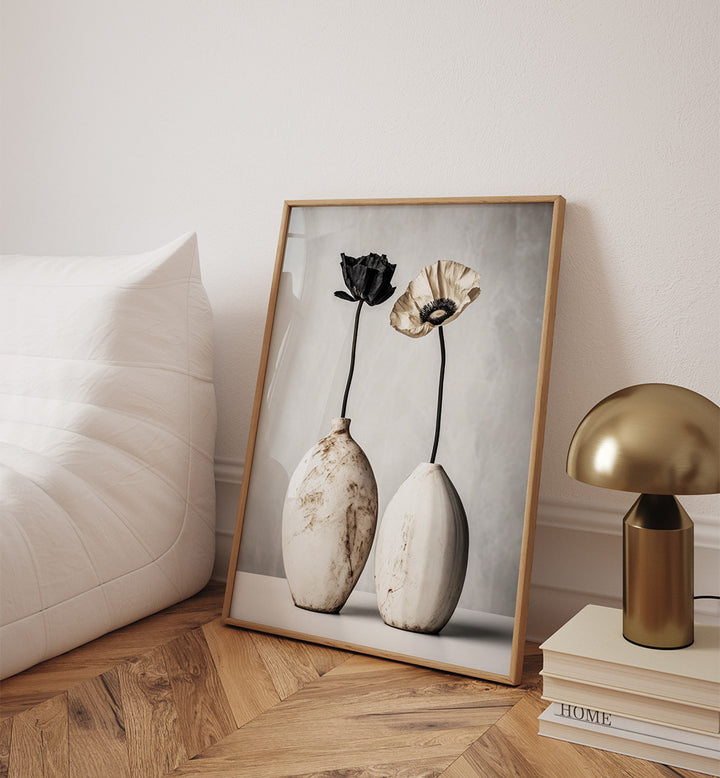 CONTRASTING BLOOMS , FLOWER VASES