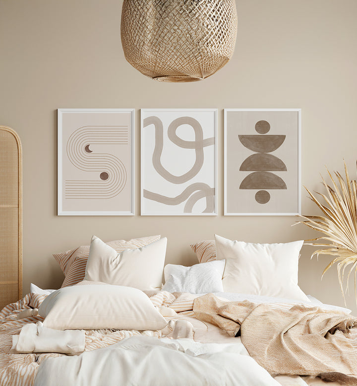 BOHO BALANCE TRIO SET , SET OF 3 PAINTINGS