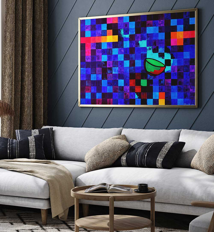 GREEN MOONLIGHT , GEOMETRIC ART PRINTS