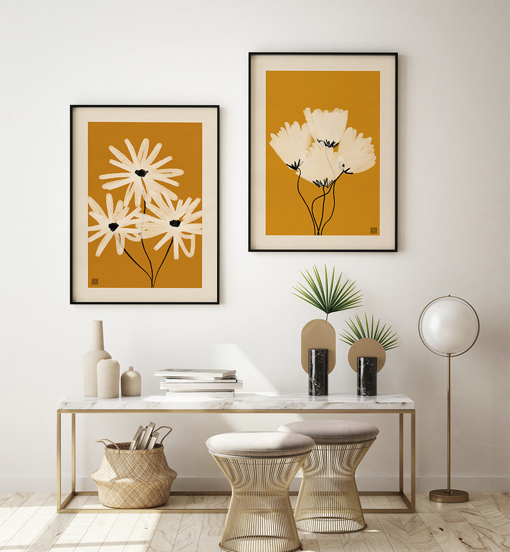 BOTANICAL MINIMALIST SET , SET OF 2 PAINTINGS