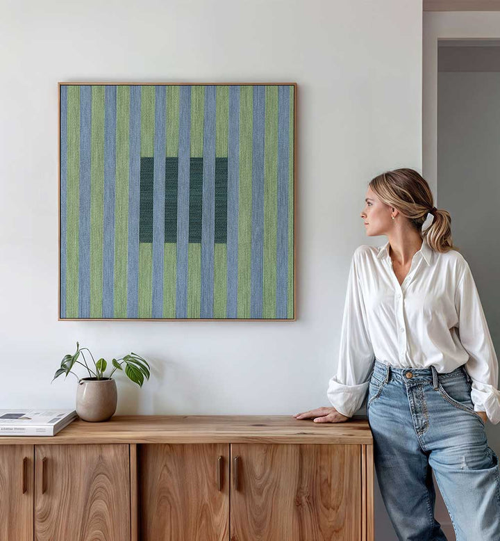 LAGOON GREEN VII , GEOMETRIC ART PRINTS