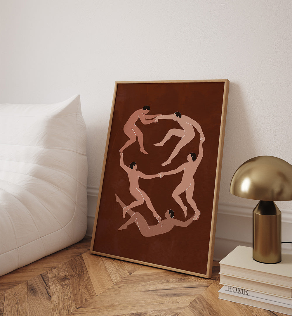 MEN IN MOTION , BOHO ART PAINTINGS