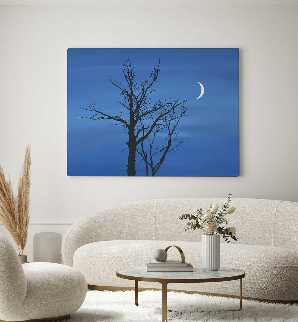 CRESCENT BLUE SKY , LANDSCAPE PAINTINGS