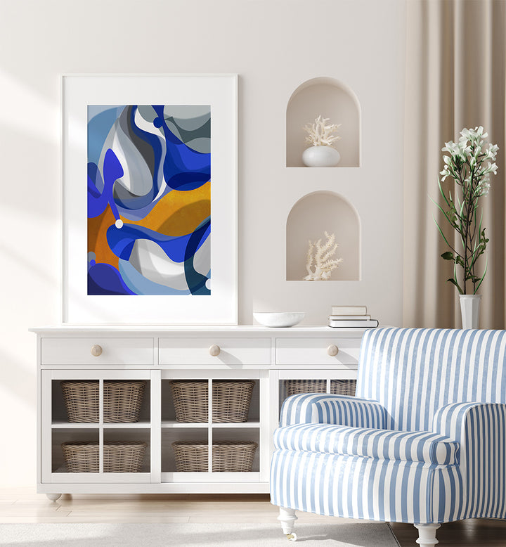 BLUE GOLDEN , ABSTRACT PAINTINGS