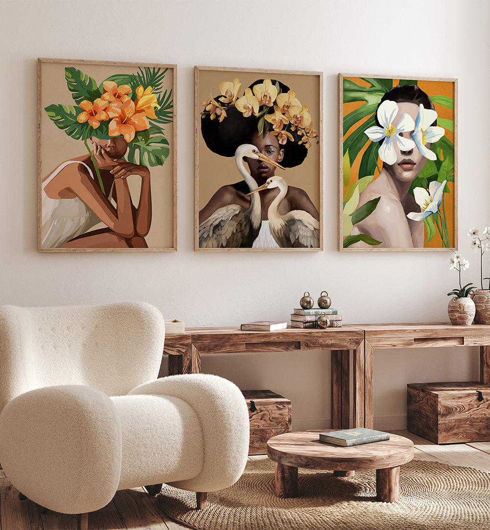 FLORALIA , SET OF 3 PAINTINGS