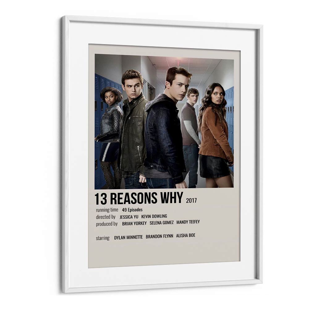 13 Reasons Why 2017 Movie Posters in White Frame With Mount