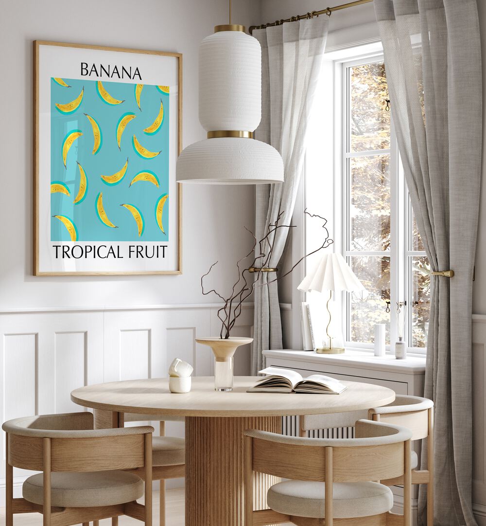 Bright and vibrant BANANA TROPICAL FRUIT KITCHEN POSTERS add a tropical touch to your kitchen decor.