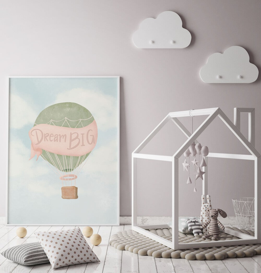 DREAM BIG PINK, QUOTES poster inspires creativity in any room with its vibrant design and motivational message.