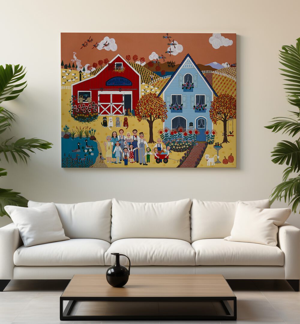 Transform your child's space with vibrant FALL, KIDS ROOM PAINTINGS showcasing a charming autumn scene.