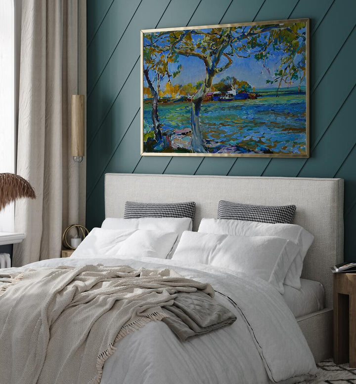 BOATS ON SEASHORE XXXI , LANDSCAPE PAINTINGS