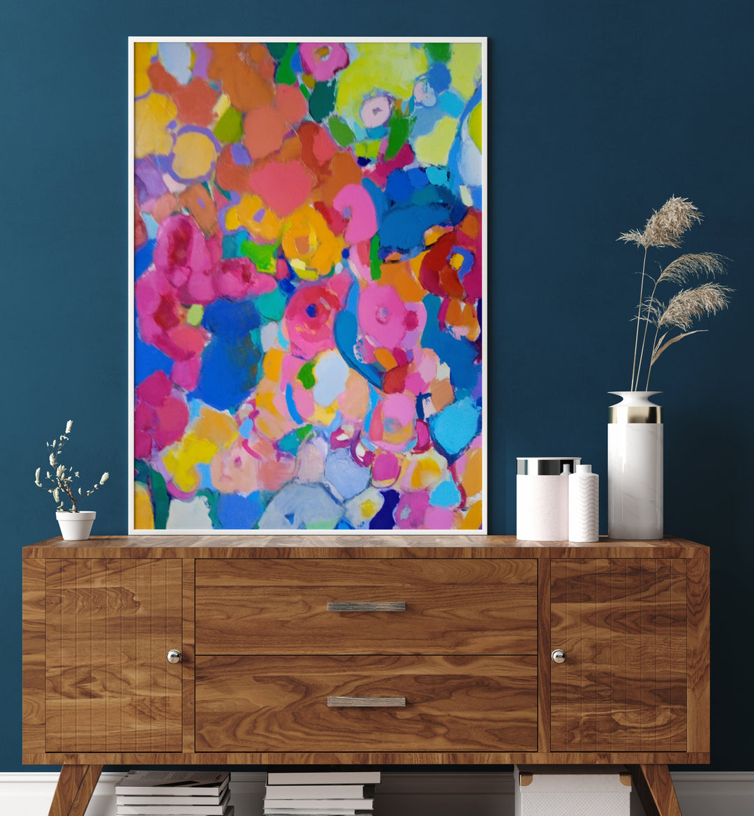 Vibrant FLOWERS FANTASY, ABSTRACT PAINTINGS enhancing home decor with a burst of color and elegance. Perfect for gifting!