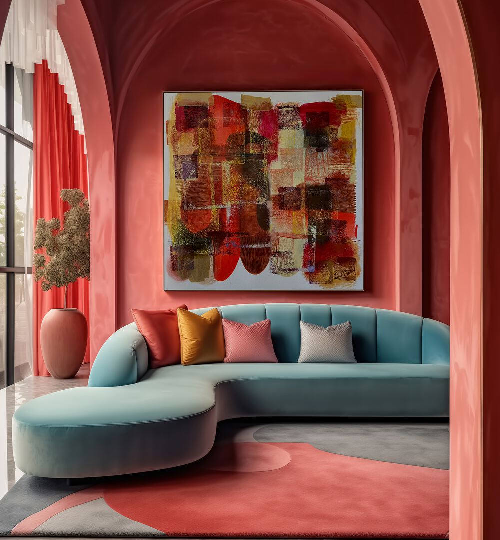 Bright and modern living space featuring DAY II, ABSTRACT PAINTINGS that inspire creativity and elevate design.
