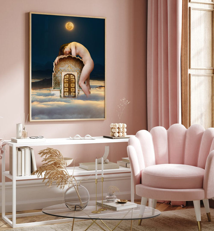 GATEKEEPER, ALTERED ART PRINTS adorns a chic, modern living space with exquisite design and striking imagery.