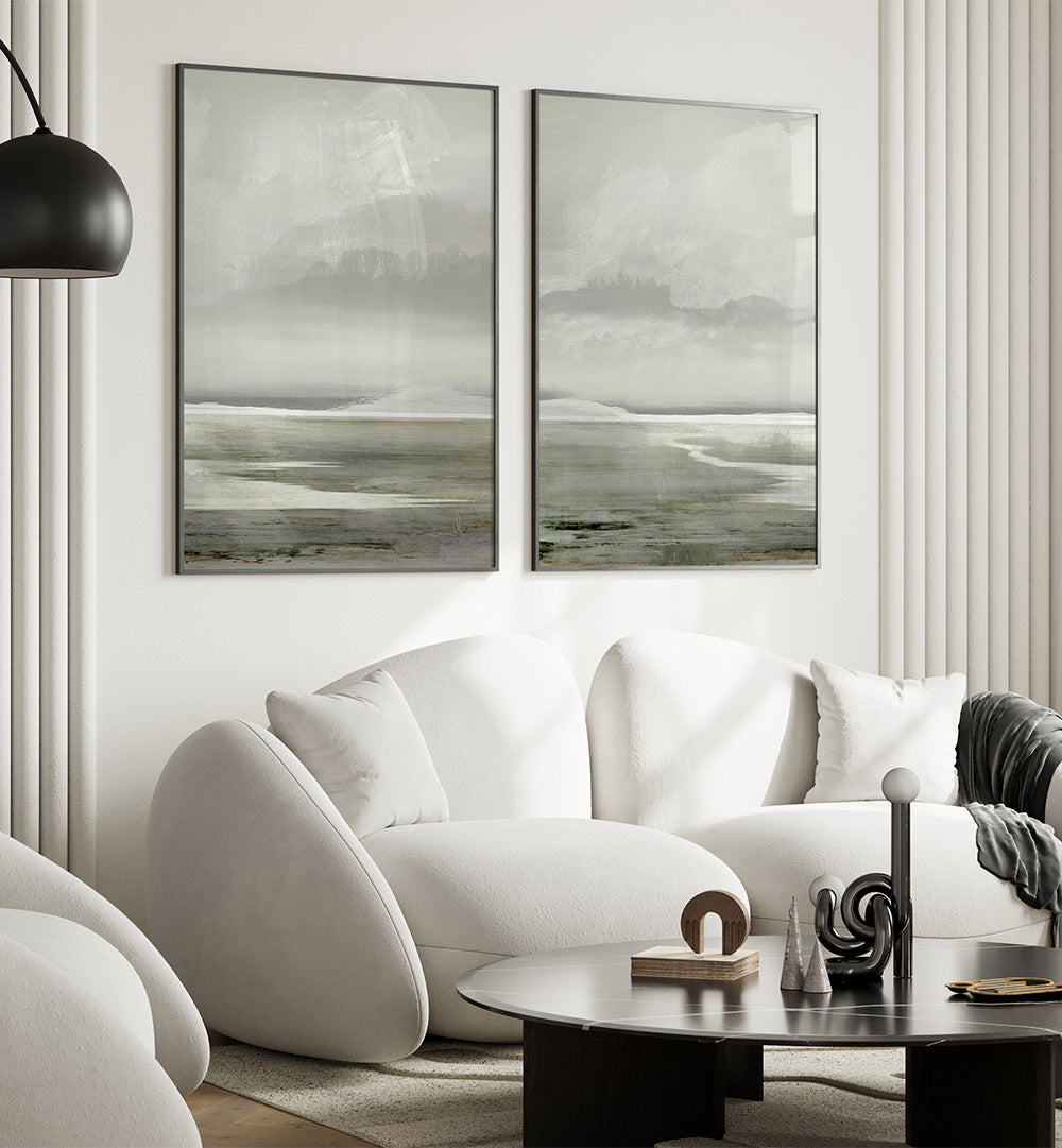 LAKES SET , SET OF 2 PAINTINGS