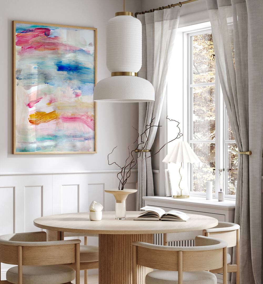 Brighten your space with THE VIEW FROM UP HERE, ABSTRACT PAINTINGS, a vibrant piece for modern decor.