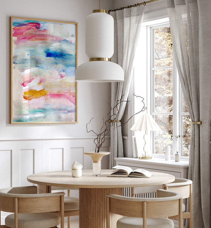 Brighten your space with THE VIEW FROM UP HERE, ABSTRACT PAINTINGS, a vibrant piece for modern decor.