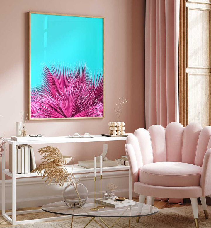 ELECTRIC PINK PALM FRONDS , PHOTOGRAPHY PRINTS
