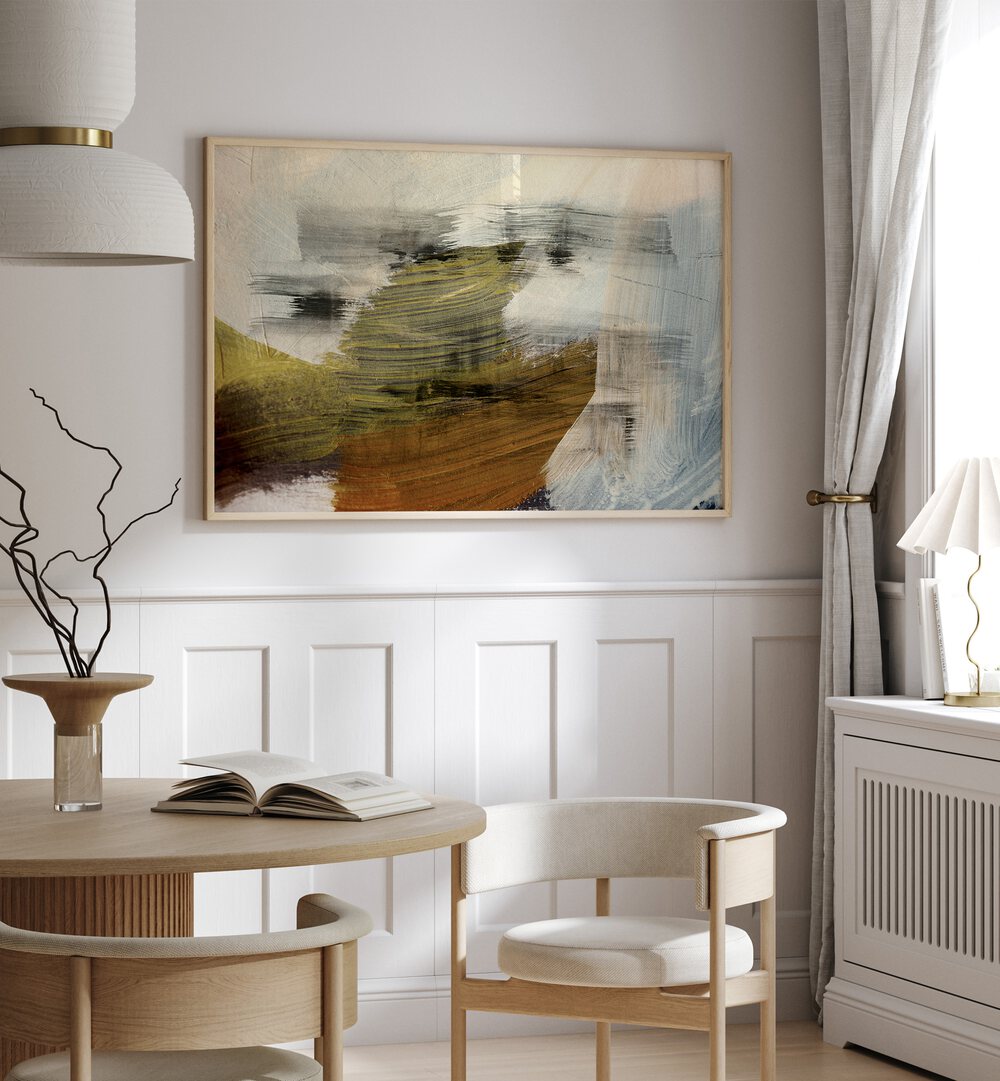 Elegant abstract painting titled "TIMELESS ROMANCE," enhancing modern interiors with its soothing colors.
