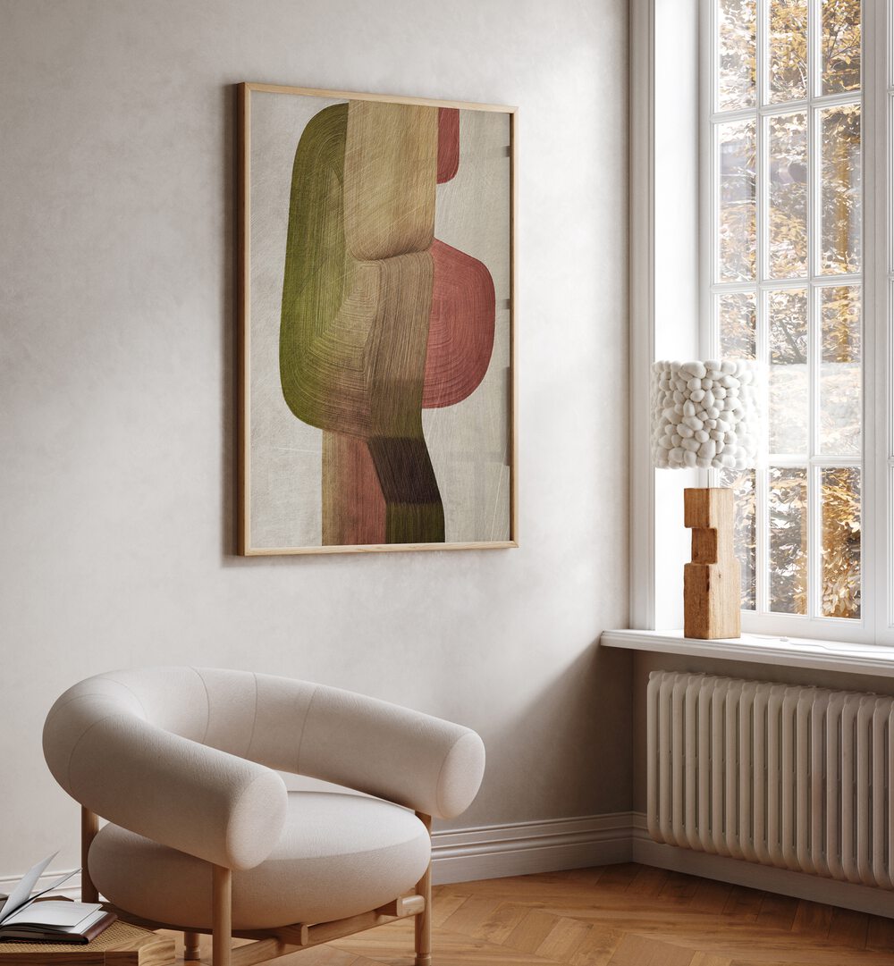 Stylish interior featuring METAL BRUSHS NAO3, ABSTRACT PAINTINGS that enhance modern decor with artistic flair.