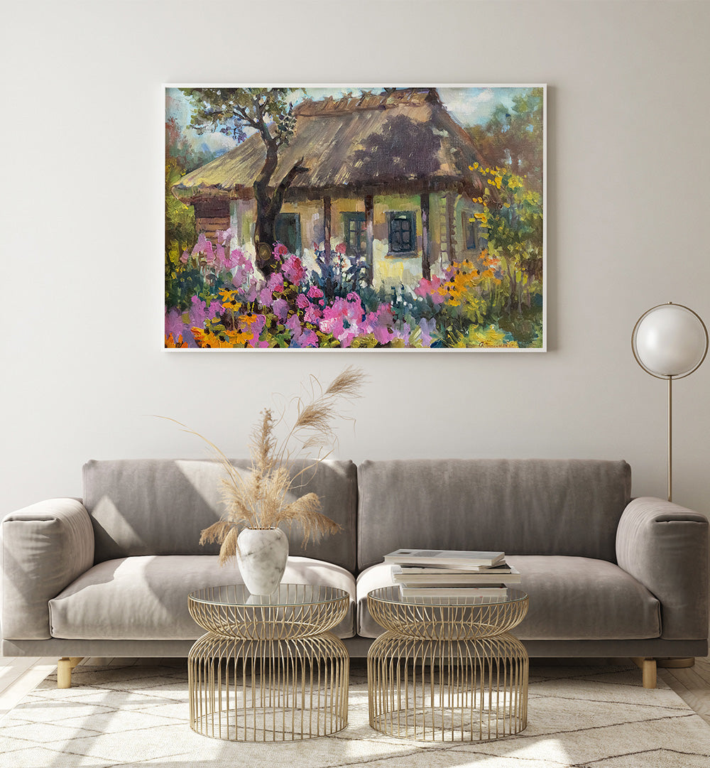 INDIAN HUT ,INDIAN ART PAINTINGS