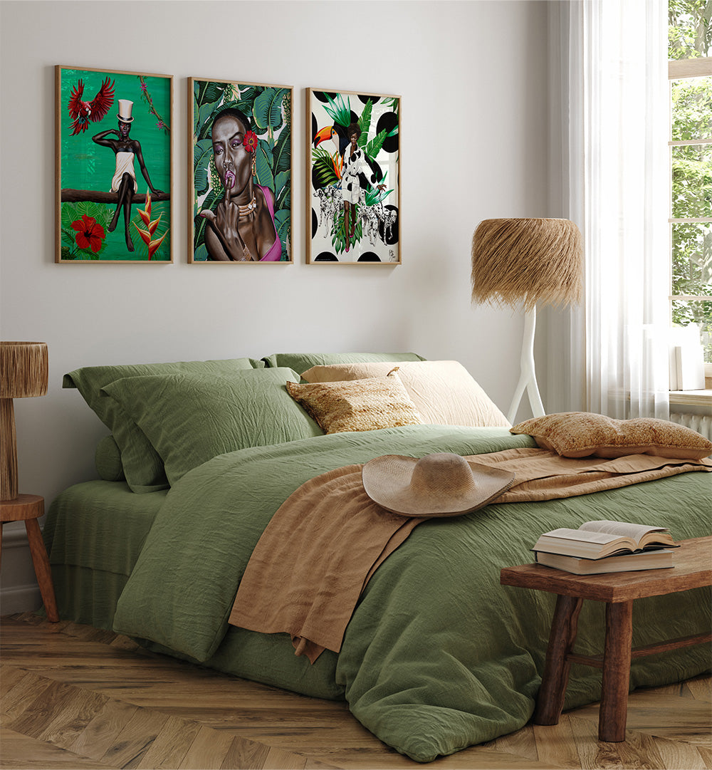 JUNGLE ROYALTY SET , SET OF 3 PAINTINGS