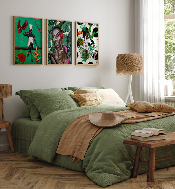 JUNGLE ROYALTY SET , SET OF 3 PAINTINGS