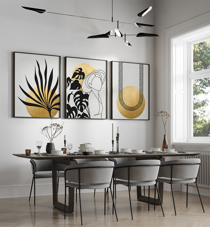 BOHO AURA STILLNESS , SET OF 3 PAINTINGS