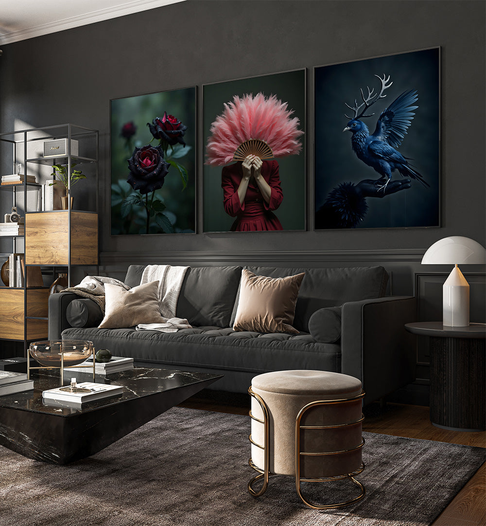 POETIC SHADOWS  , SET OF 3 PAINTINGS