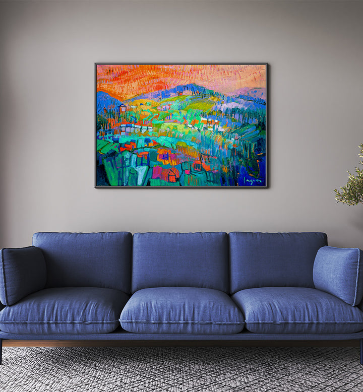 VIBRANT HILLSIDE DREAMS , LANDSCAPE PAINTINGS