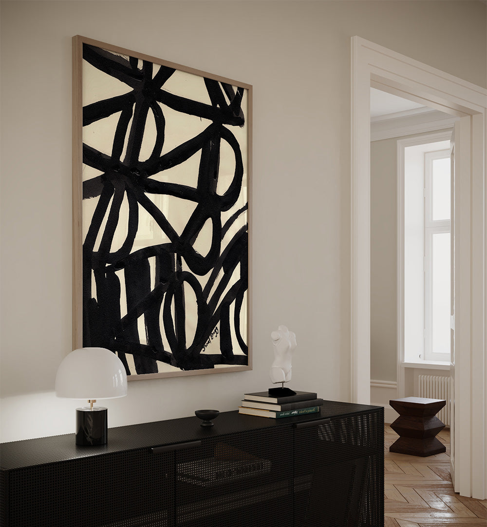 SHAPES AND LINES IN INK II ,ABSTRACT PAINTINGS